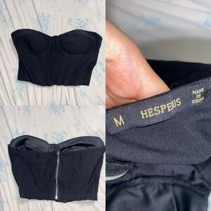 Black Strapless Bustier Top
